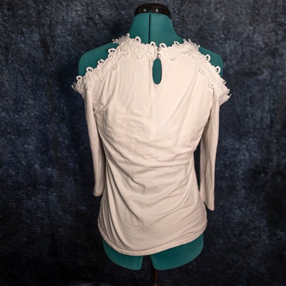 Boston Proper White Cut-Out Lace Top | Size Small - Picture 4 of 8